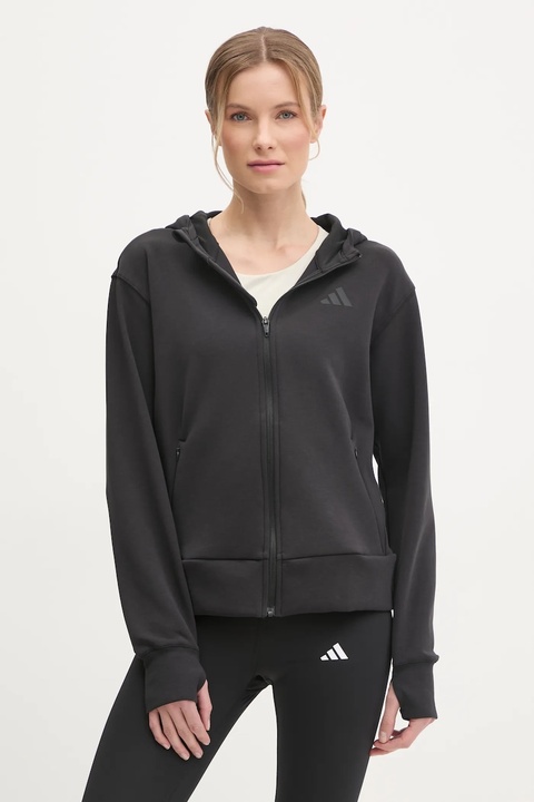 adidas Performance bluza treningowa Designed for Training kolor czarny z kapturem gładka JP2654 - zdjęcie produktu nr 2