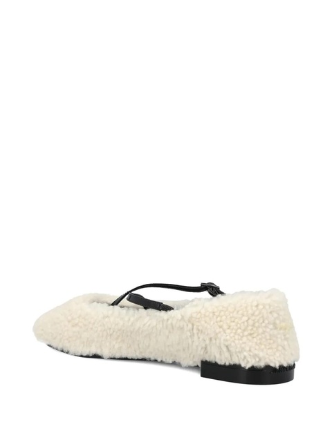 Jimmy Choo shearling cross-strap ballerina flats - White - zdjęcie produktu nr 2