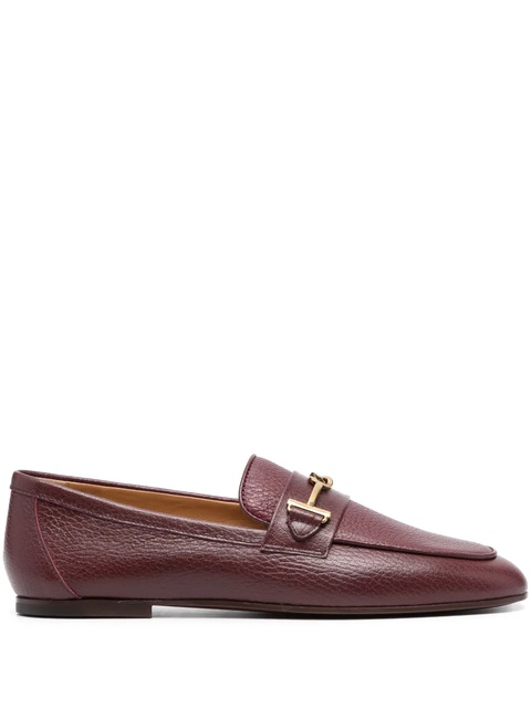 Tod's logo-detail leather loafers - Red - zdjęcie produktu nr 1