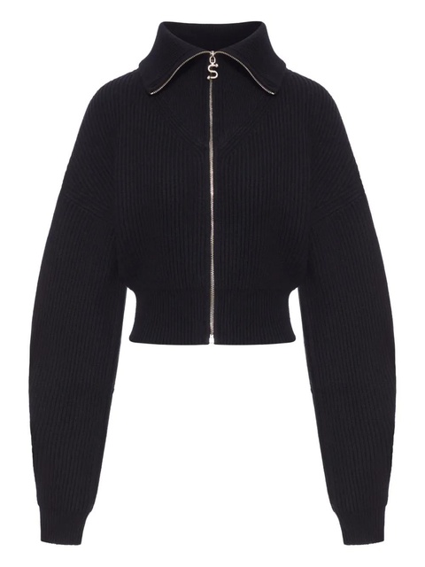 Sportmax ribbed zip-up cardigan - Black - zdjęcie produktu nr 1