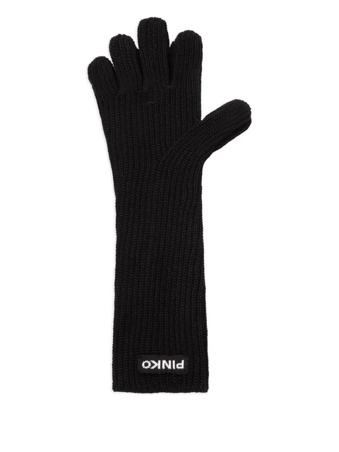 PINKO ribbed-knit gloves - Black - zdjęcie produktu nr 1