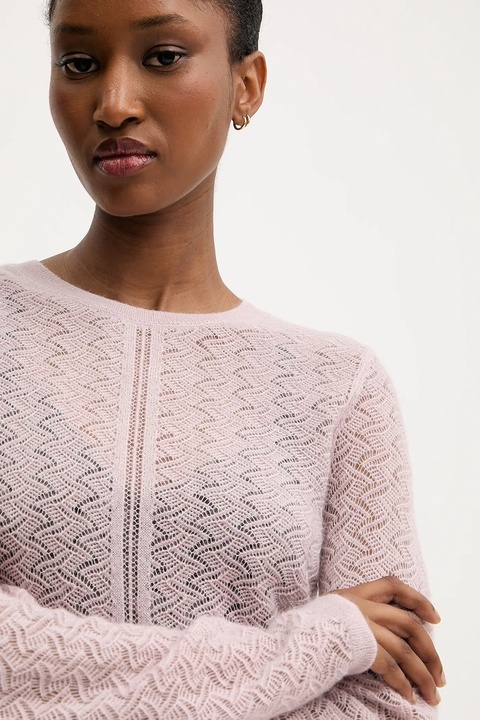 BOSS Orange sweter z domieszką wełny damski kolor różowy lekki 50543960 - zdjęcie produktu nr 2