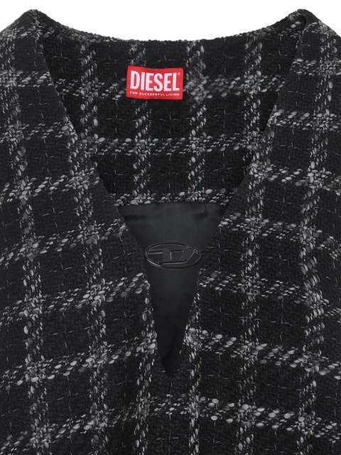 Diesel checked V-neck mini dress - Black - zdjęcie produktu nr 2
