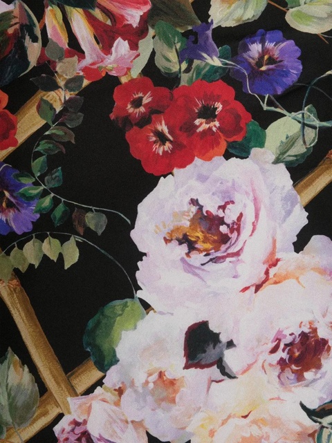 Dolce & Gabbana floral-print silk scarf - Black - zdjęcie produktu nr 2