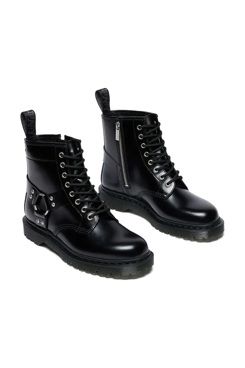 Dr. Martens workery skórzane 1460 Harness damskie kolor czarny na platformie DM41388001 - zdjęcie produktu nr 2