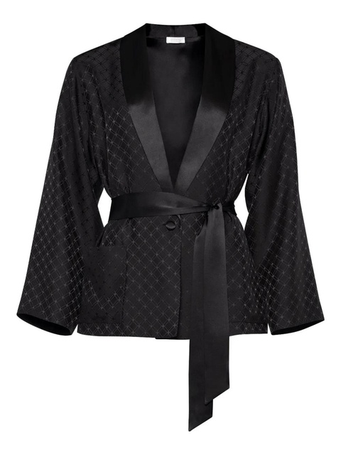 ERES Velours geometric-pattern lounge cardigan - Black - zdjęcie produktu nr 2