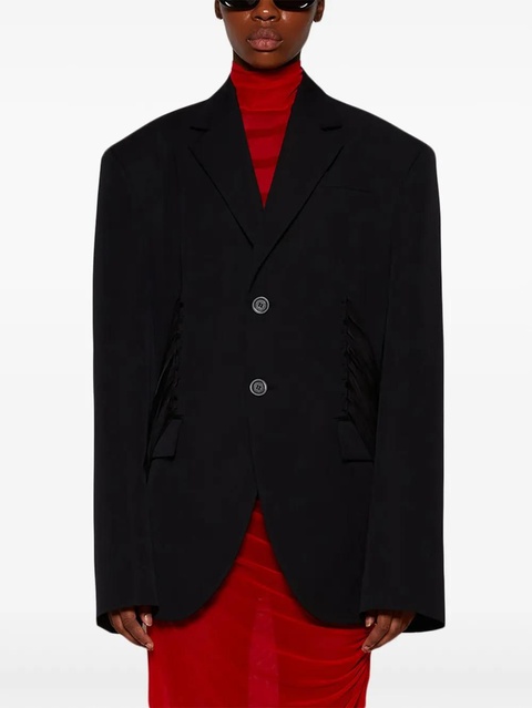 Jean Paul Gaultier lace-detail wool blazer - Black - zdjęcie produktu nr 2