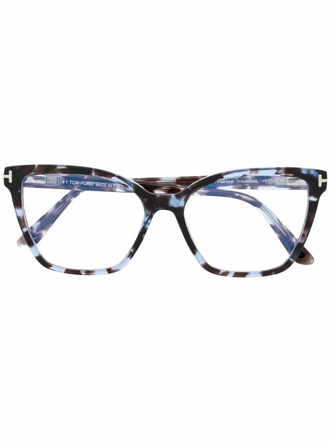 TOM FORD Eyewear tortoiseshell-effect cat-eye glasses - Brown - zdjęcie produktu nr 1