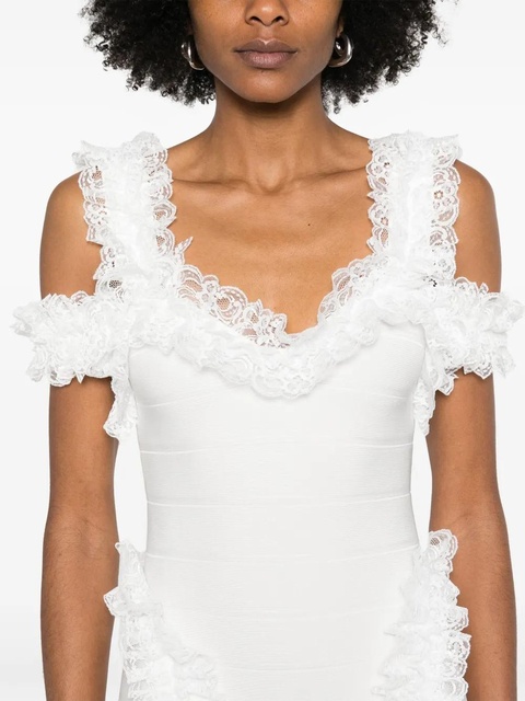 Self-Portrait x Christopher Kane knit ruffle mini dress - White - zdjęcie produktu nr 2