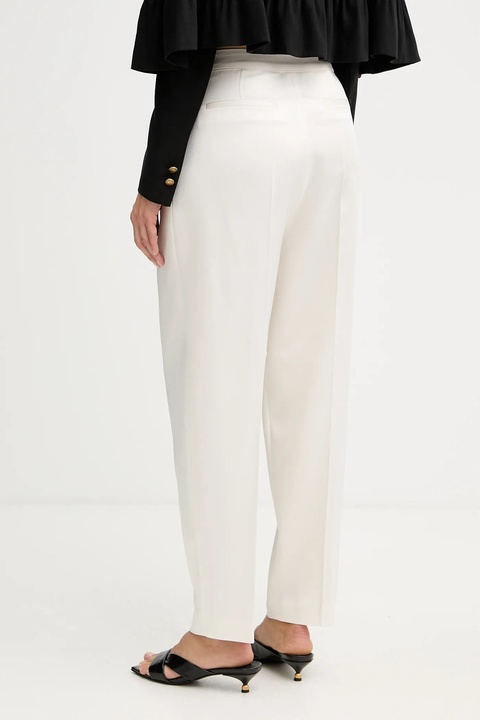 BOSS spodnie damskie kolor beżowy proste high waist 50548218 - zdjęcie produktu nr 2
