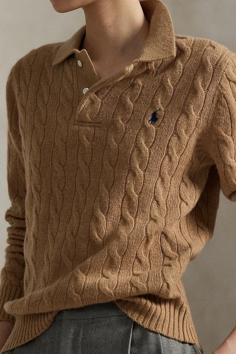 Polo Ralph Lauren sweter wełniany damski kolor beżowy lekki 211972132 - zdjęcie produktu nr 1