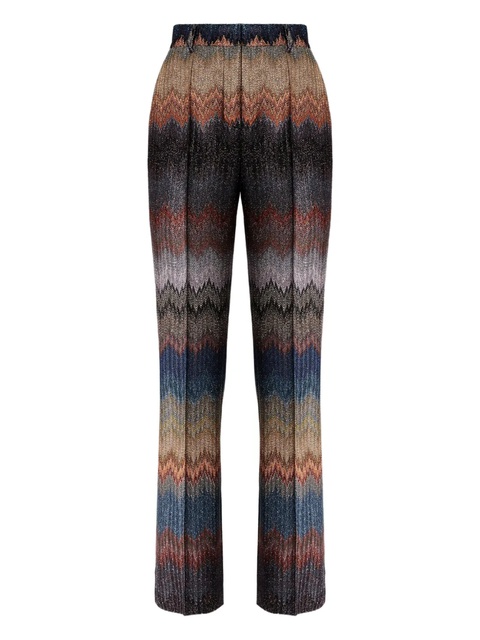 Missoni zigzag-pattern glitter-effect trousers - Grey - zdjęcie produktu nr 1