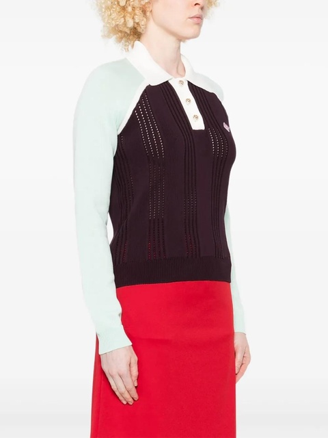 Casablanca colourblock polo top - Red - zdjęcie produktu nr 2