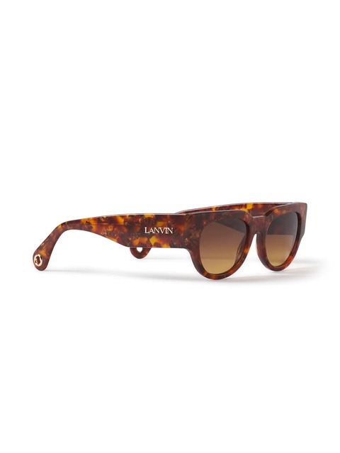 Lanvin tortoiseshell-effect geometric-frame sunglasses - Brown - zdjęcie produktu nr 1
