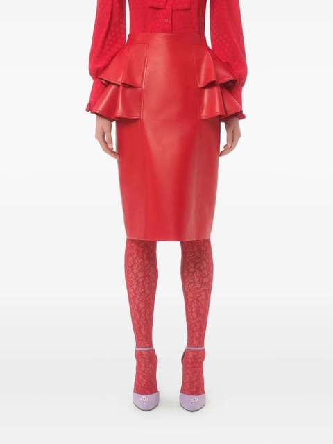 Valentino Garavani leather midi skirt - Red - zdjęcie produktu nr 2