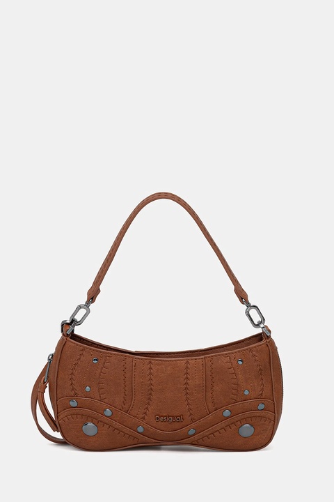 Desigual torebka EMBRO PATCH ALSACIA C kolor brązowy 25WAXPA7 - zdjęcie produktu nr 1