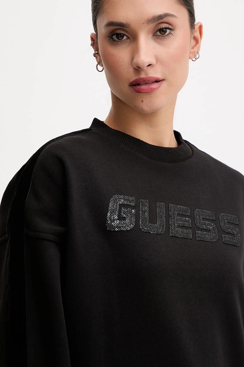 Guess bluza AELIA damska kolor czarny gładka V5BQ10 KB681 - zdjęcie produktu nr 2
