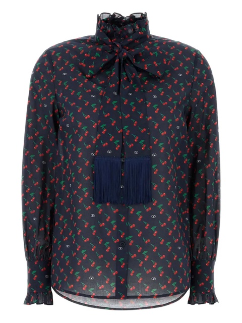 Valentino Garavani graphic-print cotton shirt - Blue - zdjęcie produktu nr 1