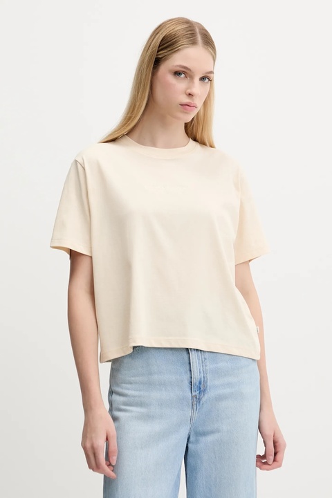 Guess Jeans t-shirt bawełniany damski kolor beżowy W5RI42 K8HM0 - zdjęcie produktu nr 1