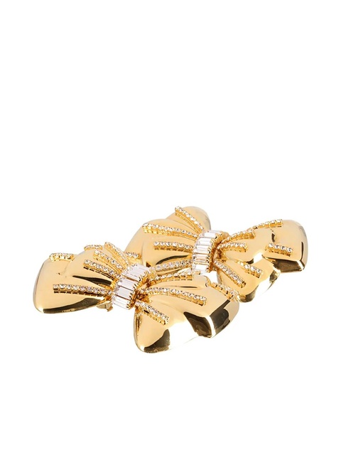 Alessandra Rich bow crystal earrings - Gold - zdjęcie produktu nr 2