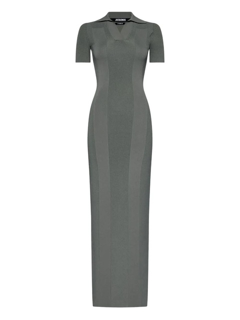 Jacquemus Polo ribbed knit long dress - Grey - zdjęcie produktu nr 1