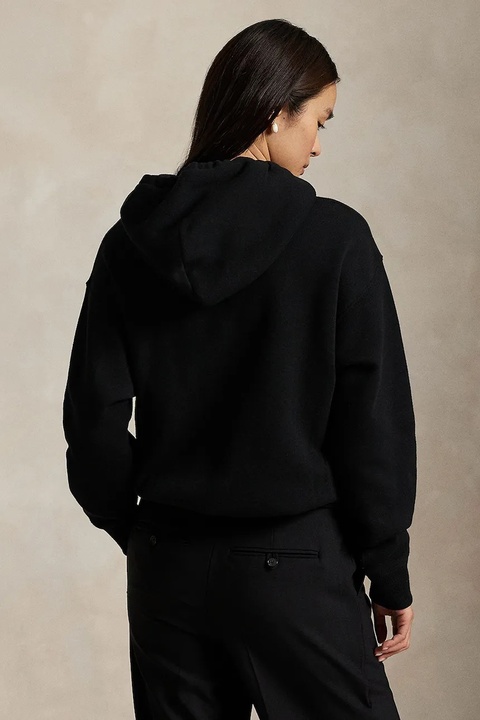 Polo Ralph Lauren bluza damska kolor czarny z kapturem z nadrukiem 211A87106 - zdjęcie produktu nr 2