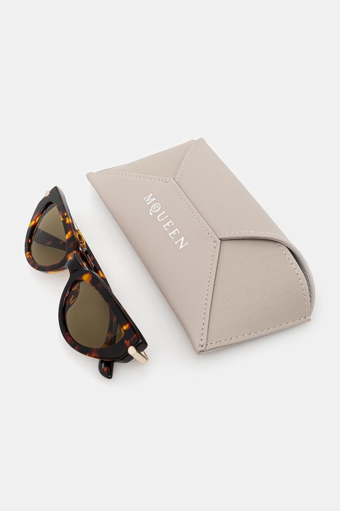 Alexander McQueen okulary przeciwsłoneczne damskie kolor brązowy AM0520S - zdjęcie produktu nr 1