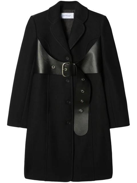 Off-White belted single-breasted coat - Black - zdjęcie produktu nr 1