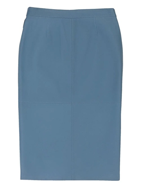 Loro Piana wrap-effect leather pencil skirt - Blue - zdjęcie produktu nr 2
