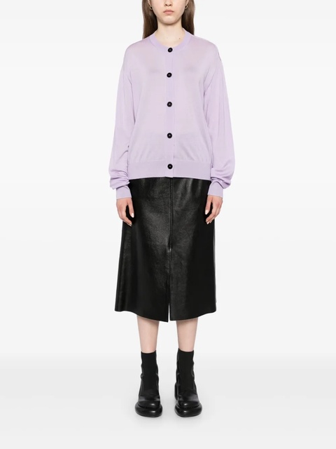 Jil Sander crew-neck cardigan - Purple - zdjęcie produktu nr 2