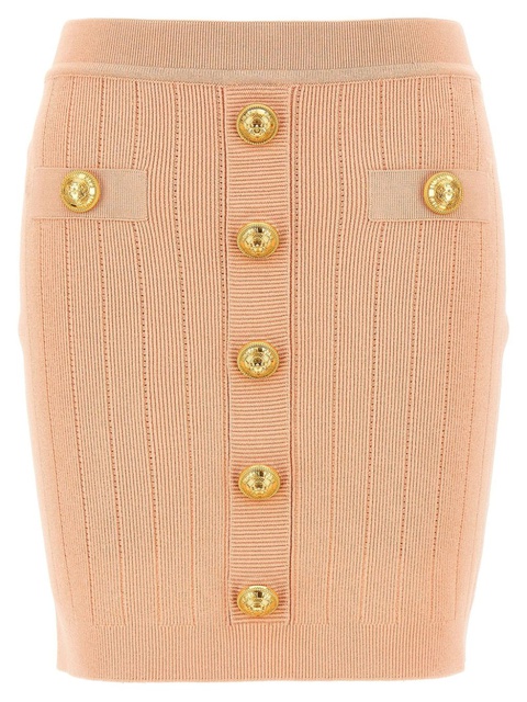 Balmain buttoned knitted midi skirt - Pink - zdjęcie produktu nr 1