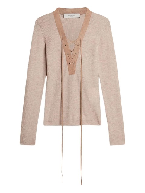 Golden Goose ribbed-knit long-sleeve top - Neutrals - zdjęcie produktu nr 1