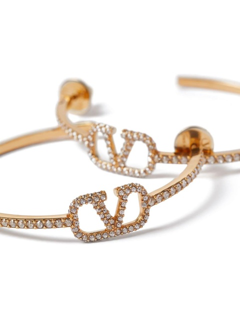 Valentino Garavani VLogo Signature crystal hoop earrings - Gold - zdjęcie produktu nr 2