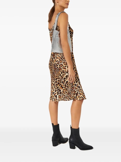 Rabanne chain-detail leopard-print midi dress - Brown - zdjęcie produktu nr 2