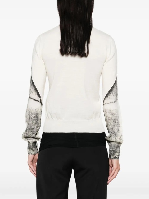 MM6 Maison Margiela cardigan-print jumper - White - zdjęcie produktu nr 2