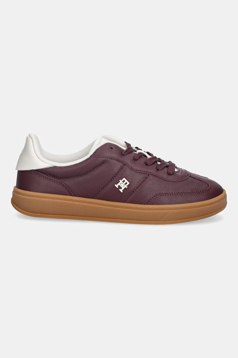 Tommy Hilfiger sneakersy skórzane TH HERITAGE SNEAKER SHINY damskie kolor bordowy FW0FW08823 - zdjęcie produktu nr 1