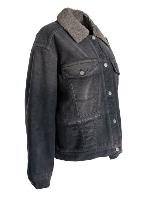 Prada contrast-collar corduroy jacket - Black - zdjęcie produktu nr 2
