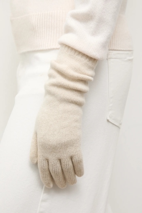 Answear.LAB rękawiczki wełniane damskie kolor beżowy - zdjęcie produktu nr 2