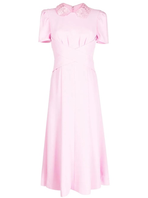 Self-Portrait lace-collar midi dress - Pink - zdjęcie produktu nr 2