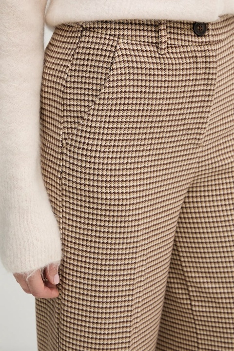 United Colors of Benetton spodnie damskie kolor beżowy fason culottes high waist 44BWDF0AA - zdjęcie produktu nr 1