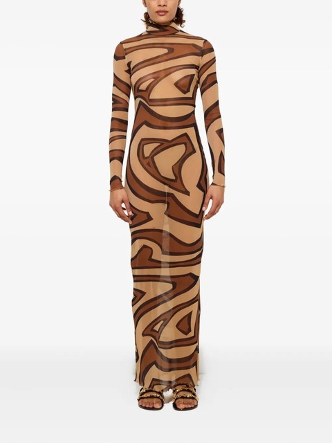PUCCI wave-print turtleneck dress - Neutrals - zdjęcie produktu nr 1
