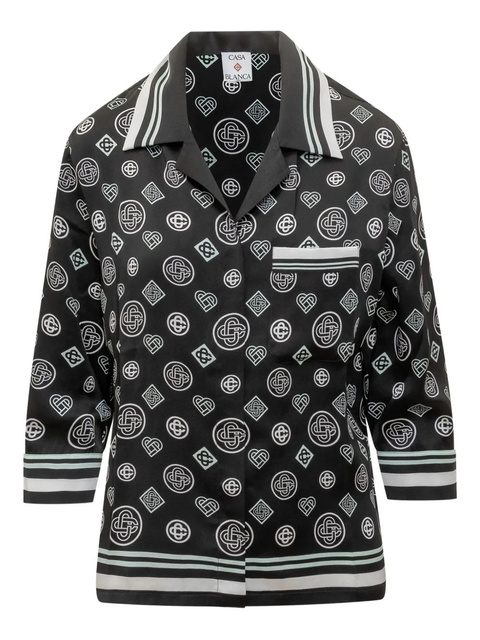 Casablanca printed pajama top - Black - zdjęcie produktu nr 1