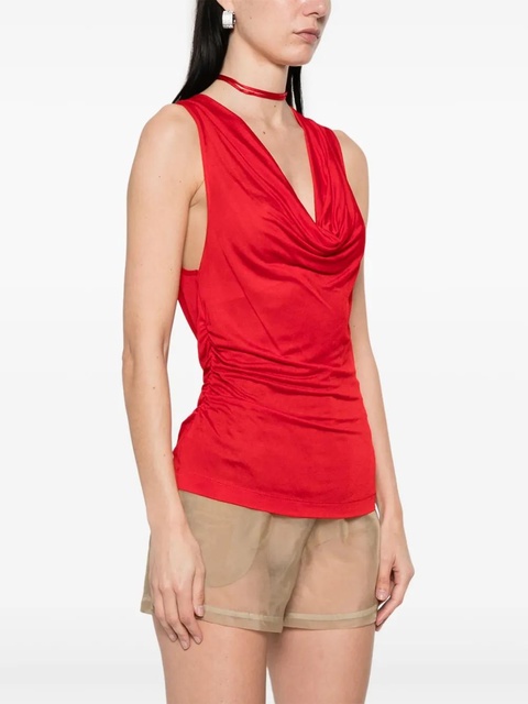 Blumarine cowl-neck tank top - Red - zdjęcie produktu nr 2