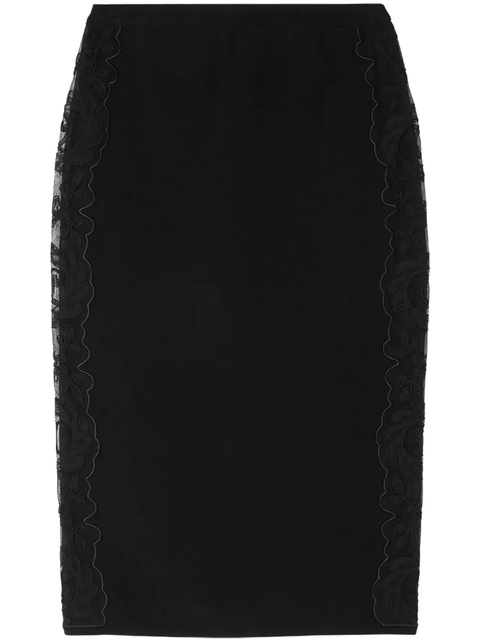 Versace floral-embroidered pencil midi skirt - Black - zdjęcie produktu nr 1