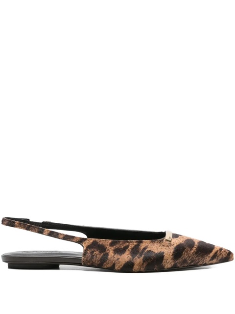 Tod's leopard-print slingback flat pumps - Brown - zdjęcie produktu nr 1
