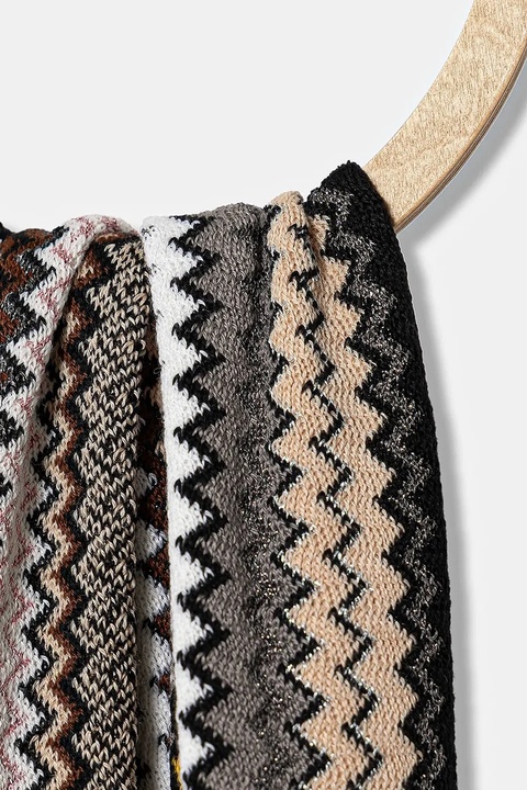 Missoni szalik z wełną damski kolor brązowy wzorzysty SC35WMDA232 - zdjęcie produktu nr 2