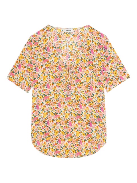 Zadig&Voltaire floral-print short-sleeve top - Orange - zdjęcie produktu nr 1