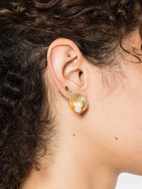 Jennifer Behr Maricela shell-pearl earrings - Gold - zdjęcie produktu nr 2