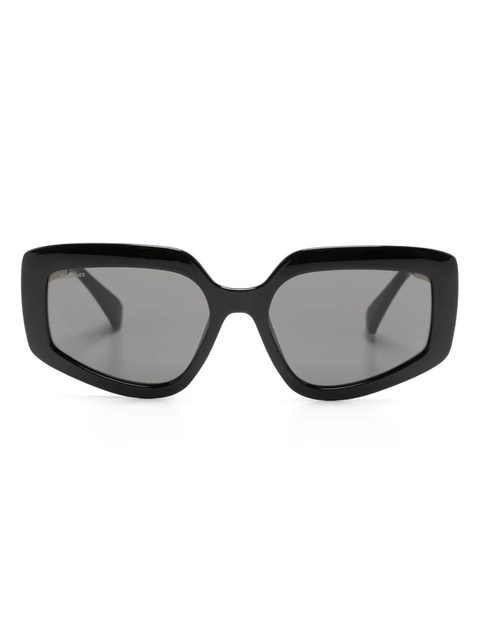 Max Mara Eyewear engraved-logo square-frame sunglasses - Black - zdjęcie produktu nr 1