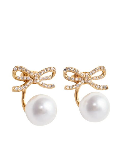 Self-Portrait faux-pearl embellished earrings - Gold - zdjęcie produktu nr 1